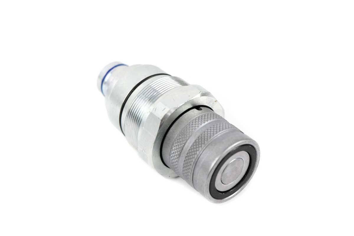 Genuine Bobcat Female Flat Faced Coupler, Replacement Cartridge, 4BD4FSH Block, 7246802 showing the flat faced end.