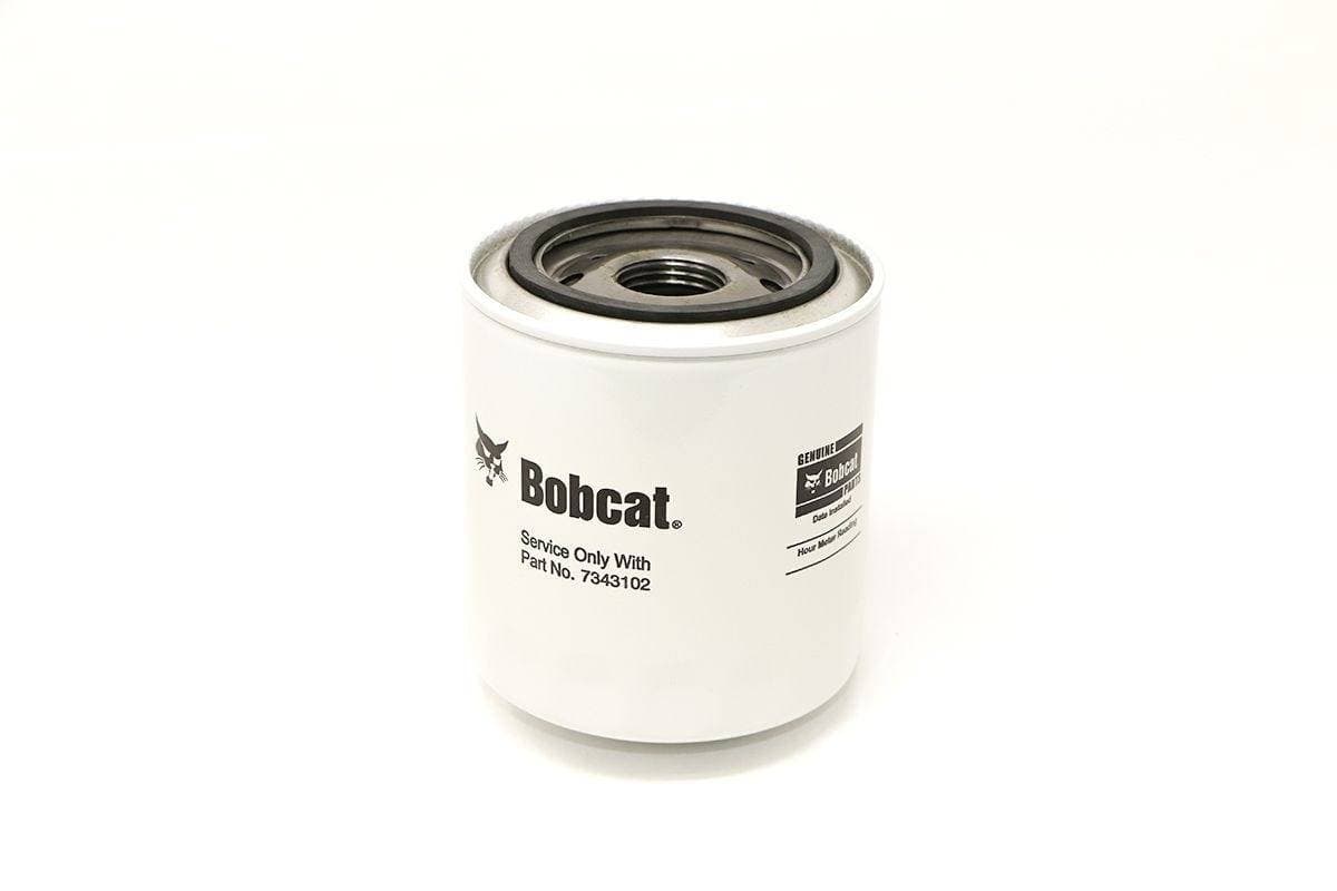 Genuine Bobcat Engine Oil Filter 7343102 showing canister sitting upright.