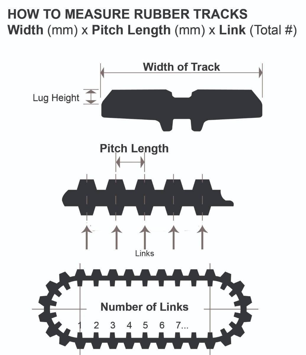 Genuine Bobcat C-Pattern Rubber Tracks, 6685650 shown on a skid steer loader.