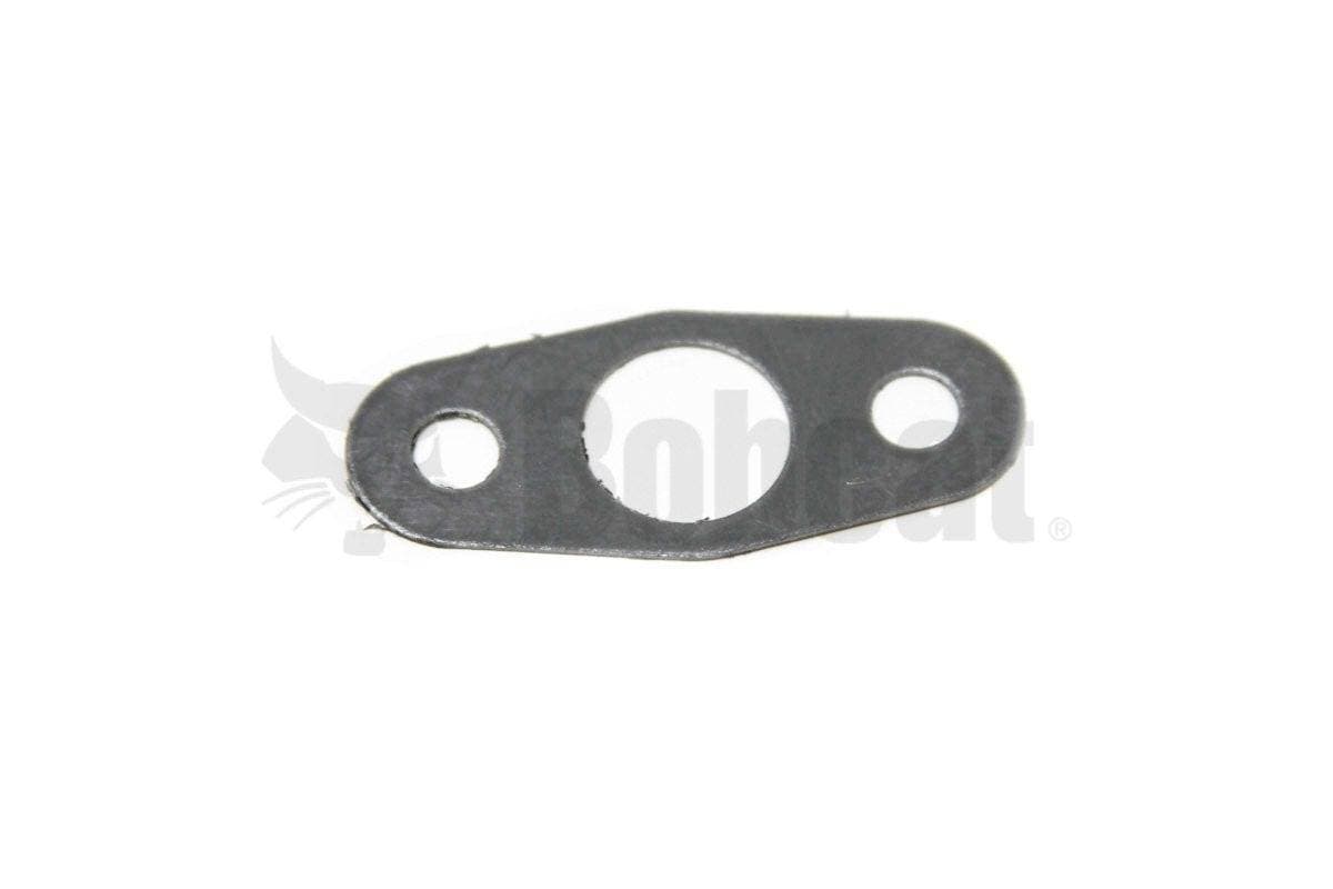 Genuine Bobcat Oil Return Tube Gasket, 6680570, showing the oil tube opening and bolt holes.