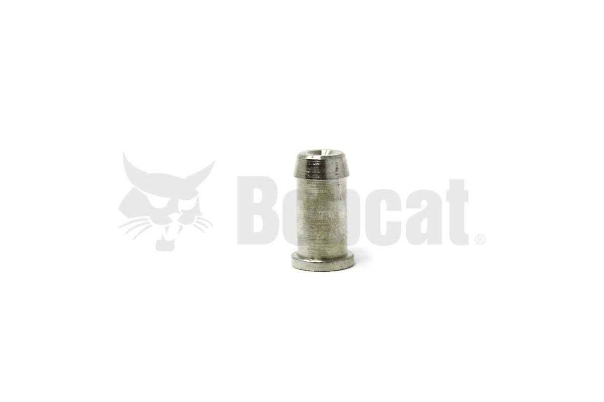 Genuine Bobcat Steel Plug, 7203382, for skid steer loader fuel tank shown horizontally.