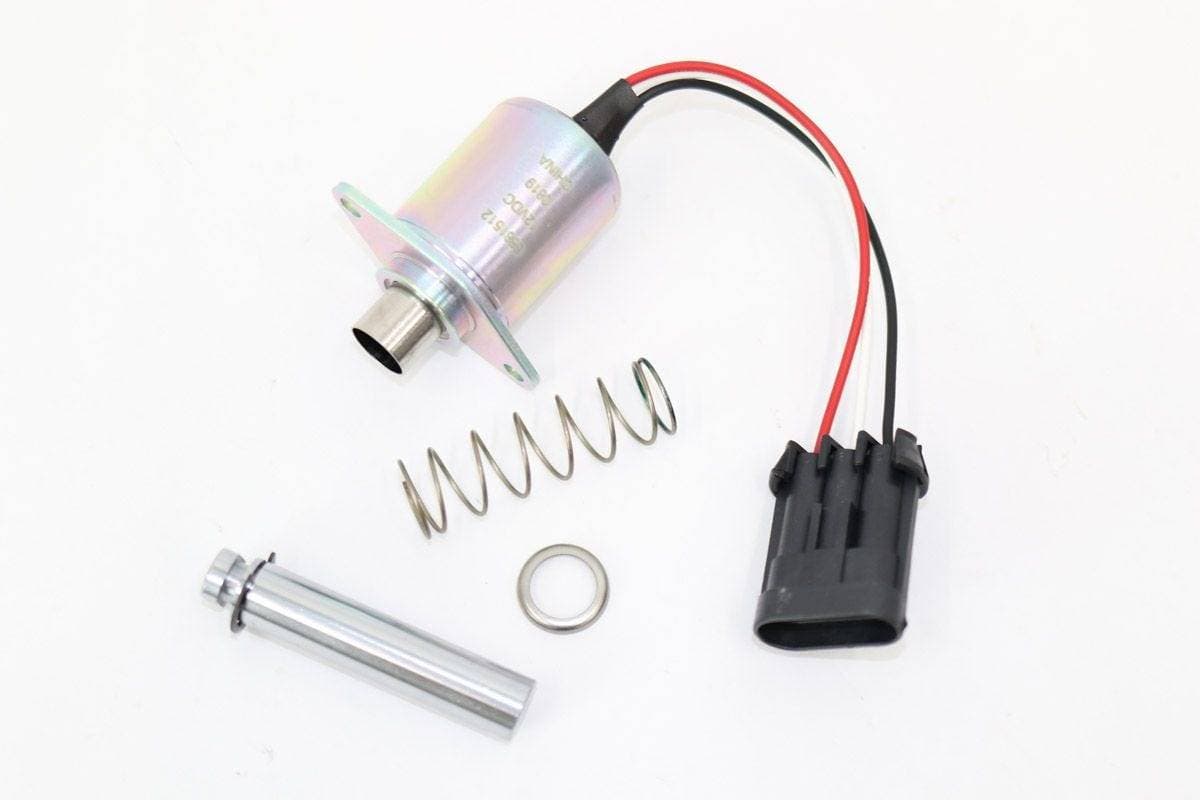 Genuine Bobcat Solenoid Assembly, 7136559, shown with the parts included in the kit.