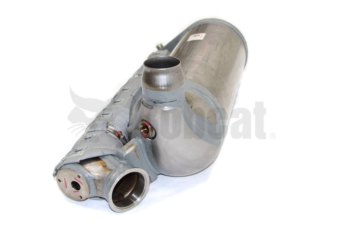 Genuine Bobcat Exhaust Muffler, 7297423, connects to the DOC, part of the SCR system
