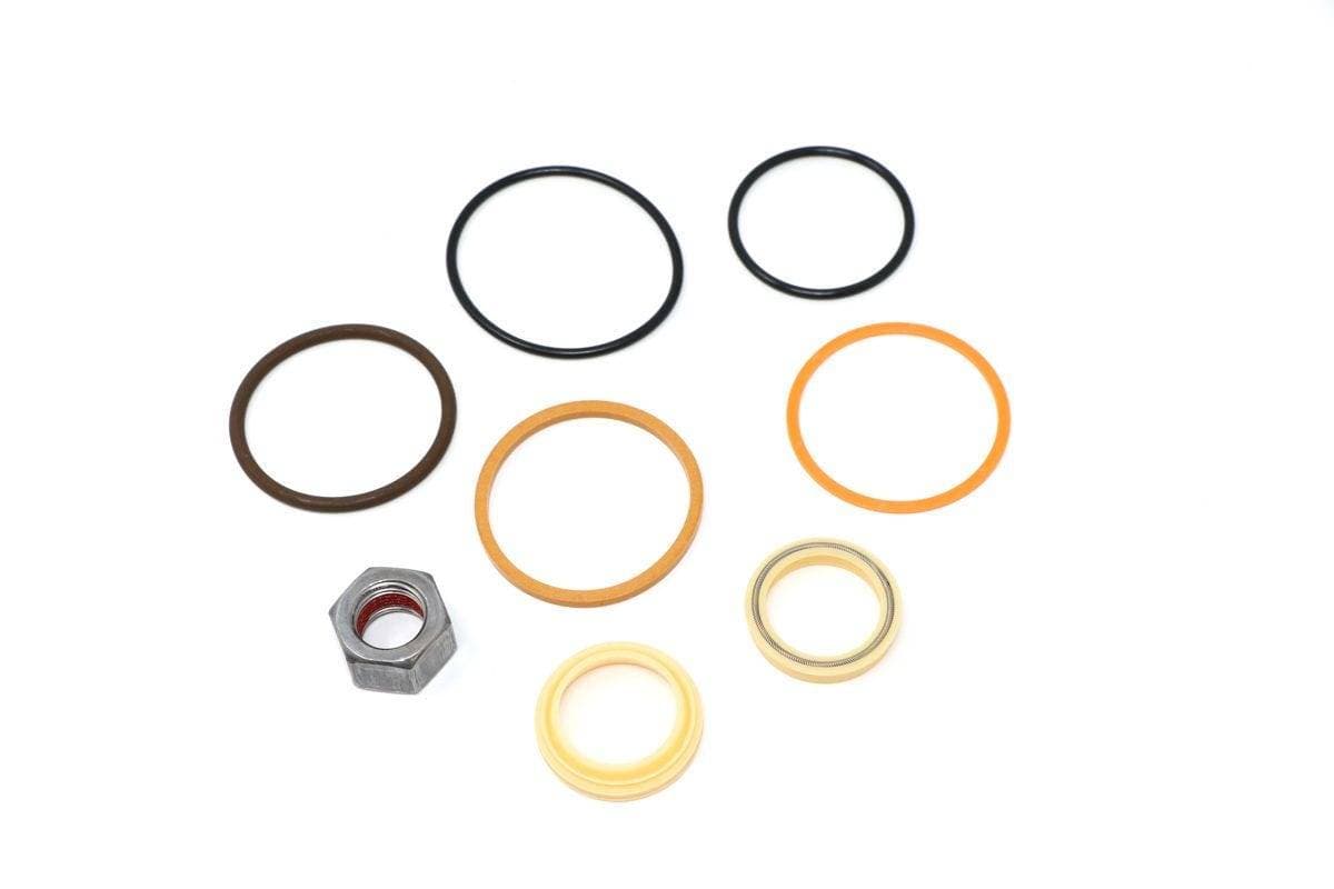 Genuine Bobcat Seal Kit 7137772 showing all seals and nut included in the kit.