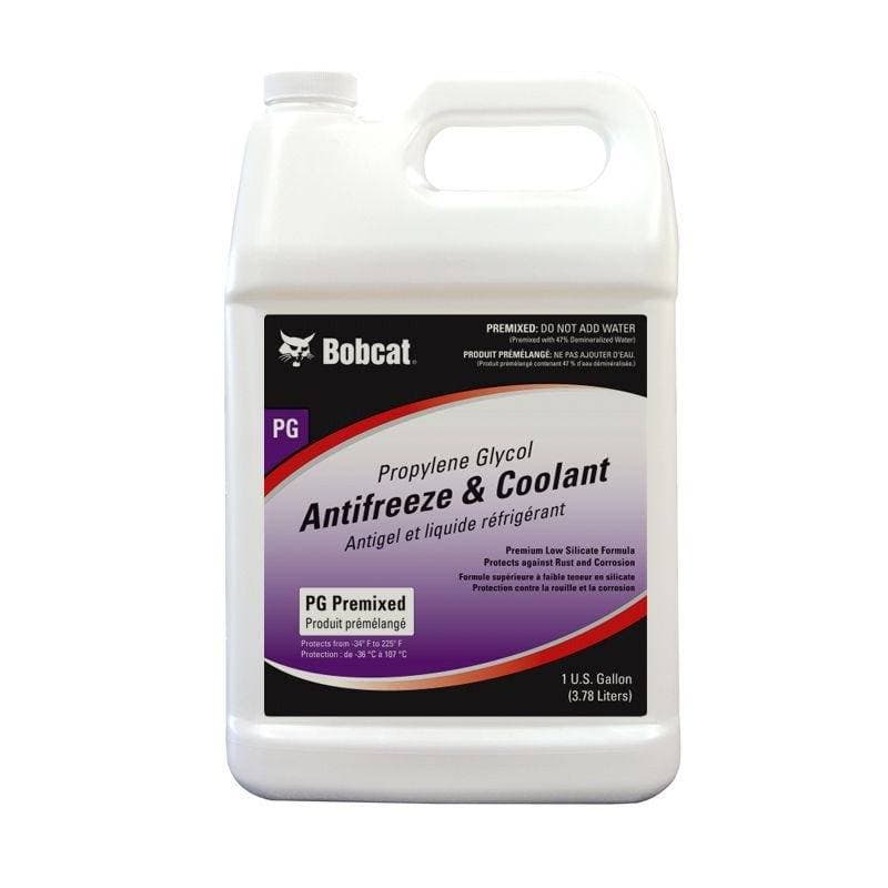 Genuine Bobcat Antifreeze & Coolant (PG) Premixed 1 Gallon, 6983128 showing the front of the bottle.