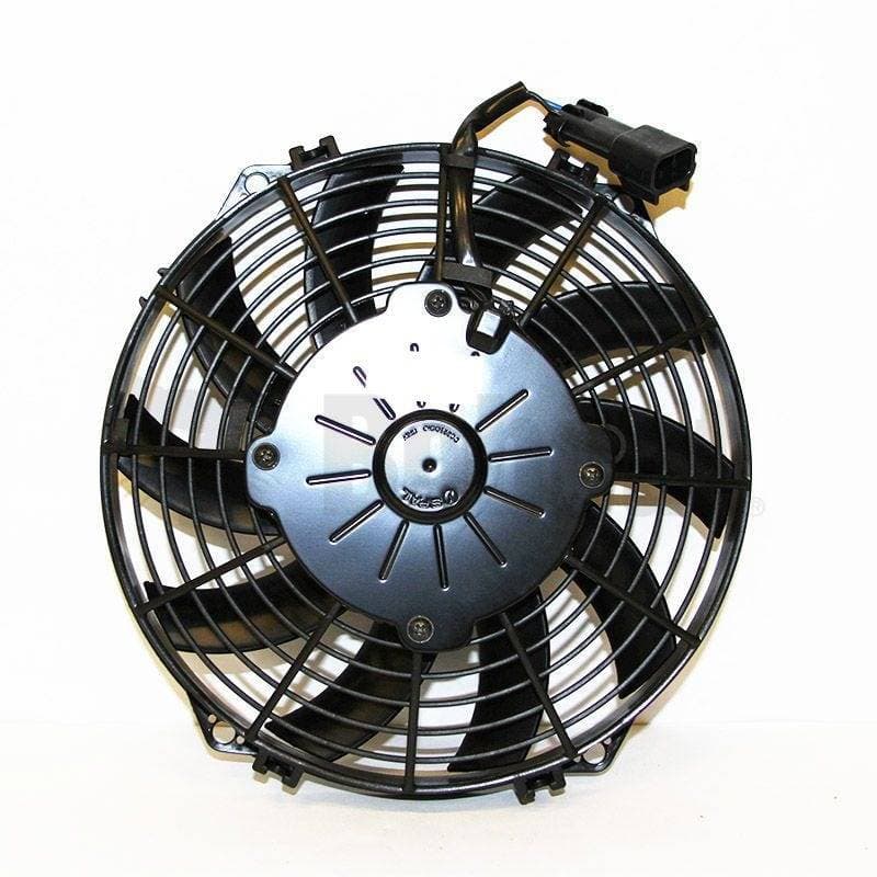 Genuine Bobcat Engine Cooling Fan, 6680160, showing protecting grill and the electrical connection.