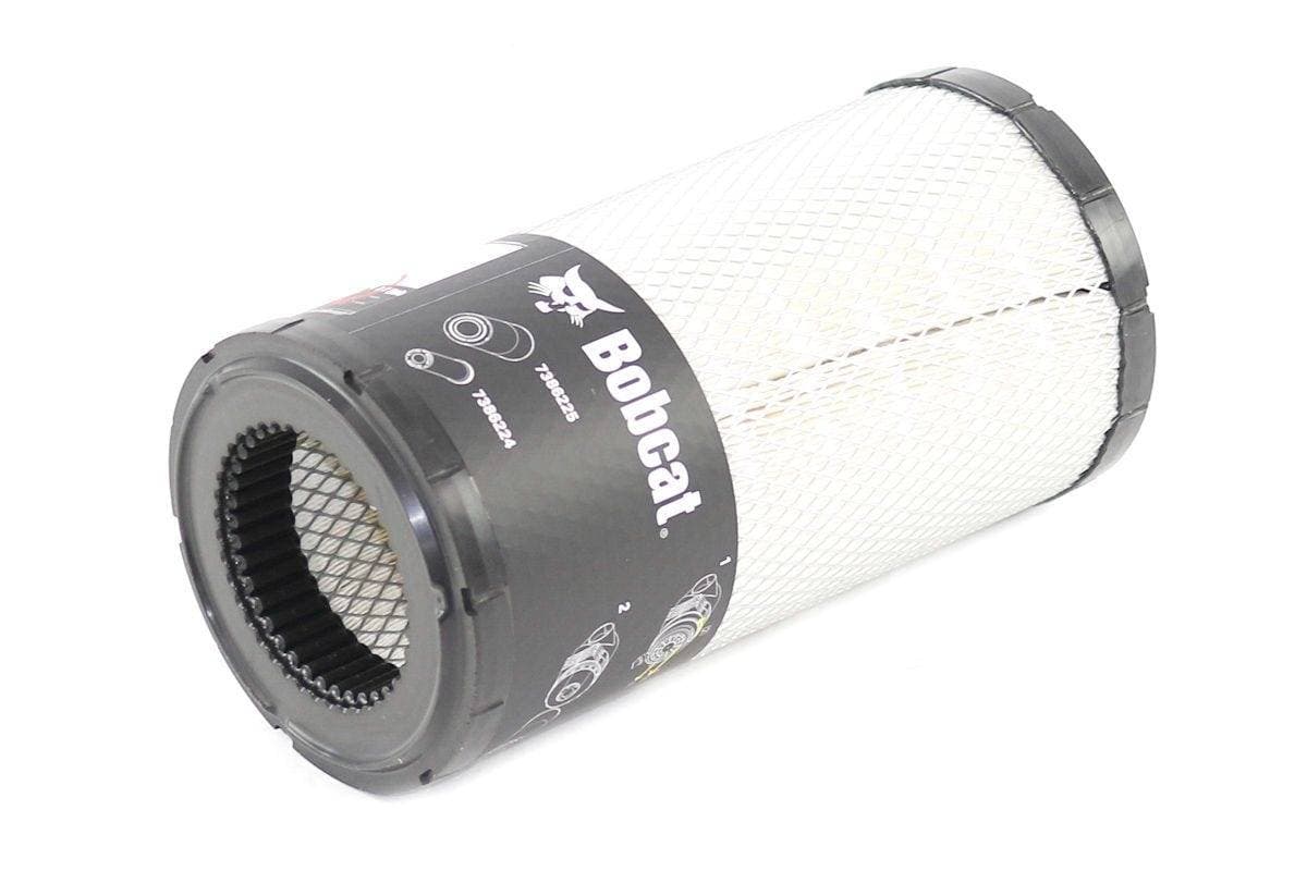 Genuine Bobcat Air Filter 7386225 showing open end of filter.