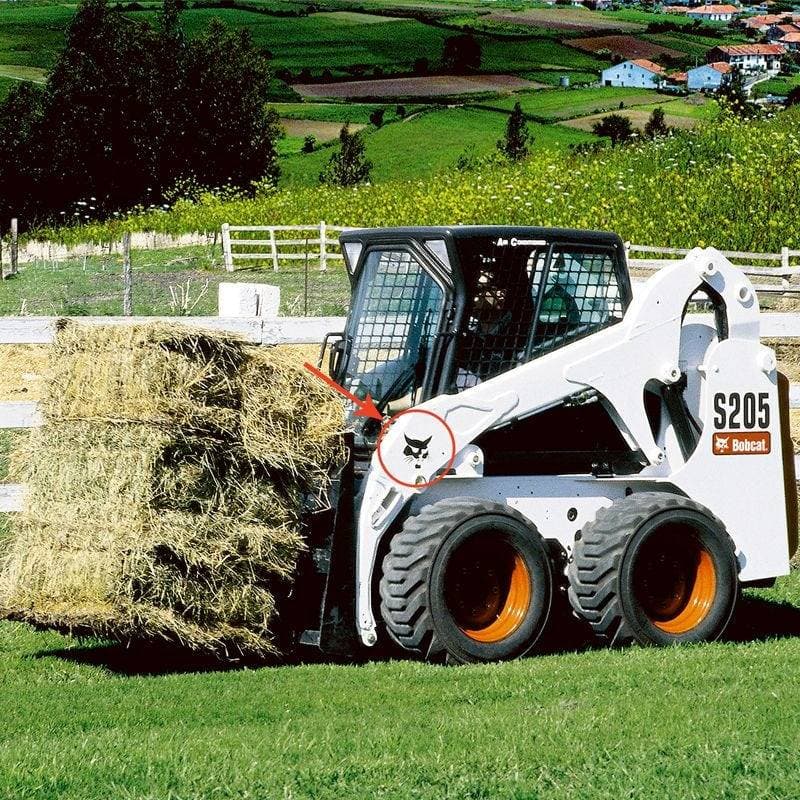 Genuine Bobcat Head decal on a Bobcat S205.