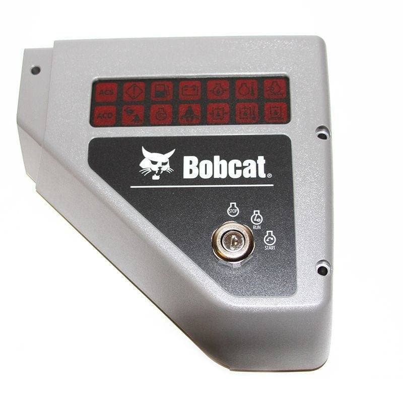 Genuine Bobcat Standard Key Panel, 6688404 showing the front side with ignition switch, Bobcat logo, and lighted panel.