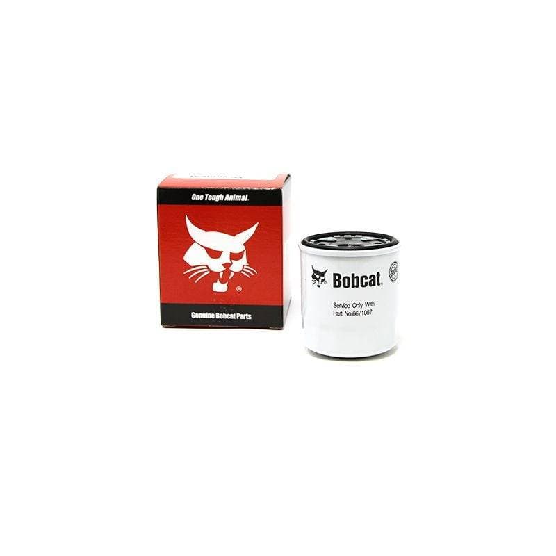 Genuine Bobcat engine oil filter 6671057 showing packaging.