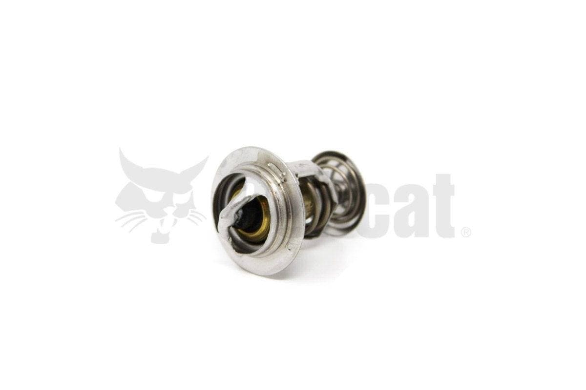 Genuine Bobcat Thermostat, 6685520 laying on side showing top. 