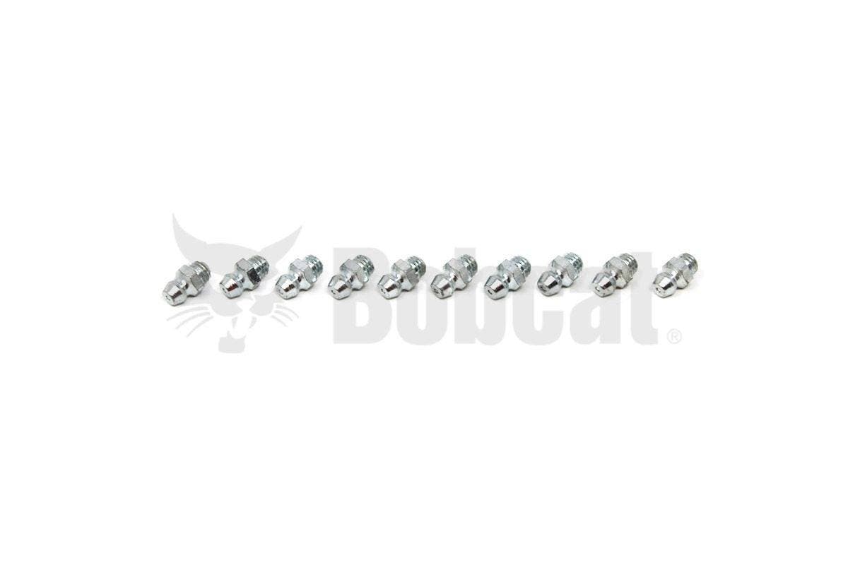 Genuine Bobcat Grease Fitting, 10H35 full view facing to the side. 