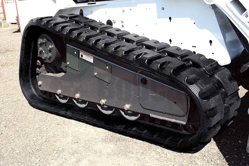 Genuine Bobcat C-Pattern Rubber Tracks, 6680150 shown on a skid steer loader.