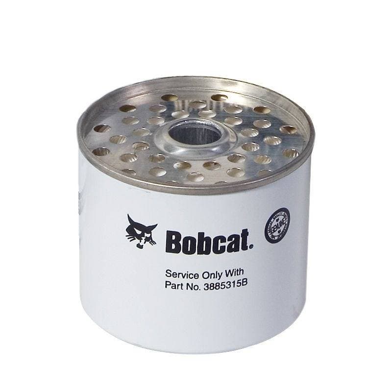 Genuine Bobcat Fuel Filter 3885315 showing close up of media and canister.