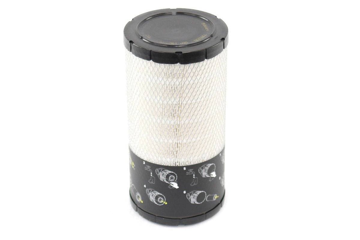 Genuine Bobcat Air Filter 7386225 showing upright canister with mesh screen.