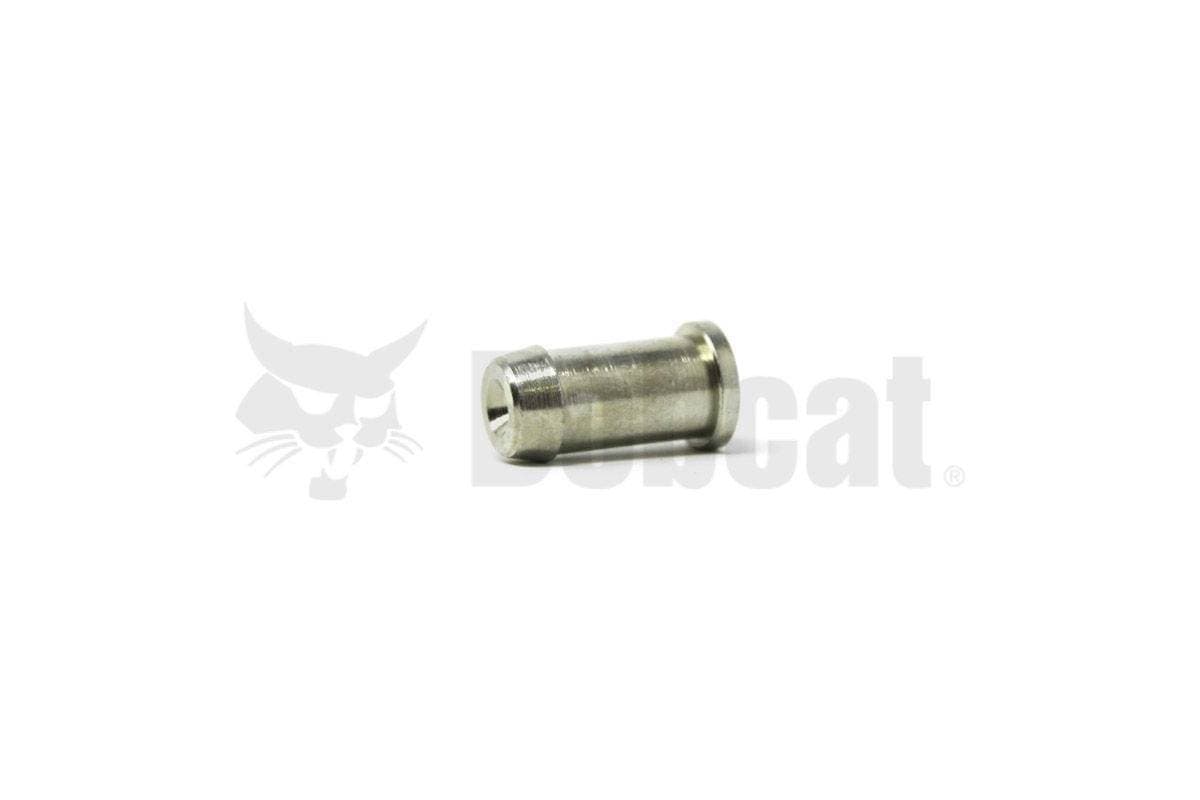 Genuine Bobcat Steel Plug, 7203382, for skid steer loader fuel tank showing the length.