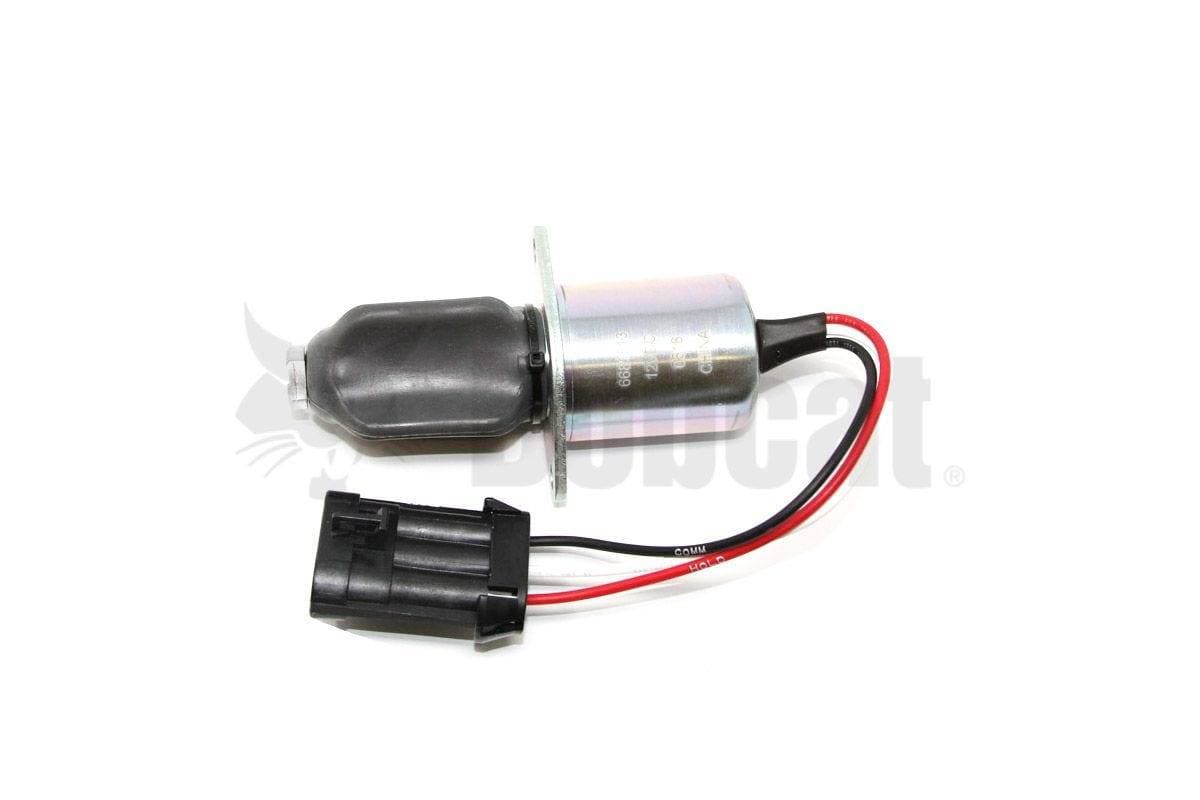 Genuine Bobcat Fuel Shut Off Solenoid, 6681513 showing side view. 